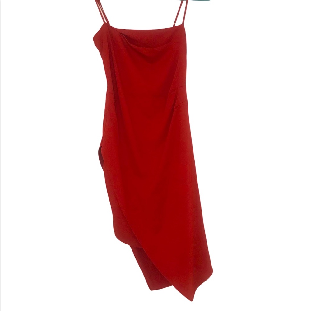 Michelle Mason NWT Red Asymmetrical Drape Dress